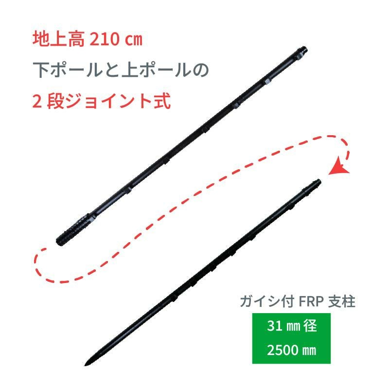 ガイシ付FRP支柱 FRP250(10本入)