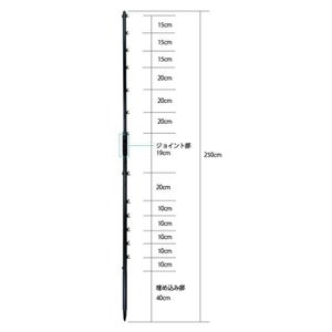 ガイシ付FRP支柱 FRP250(10本入)