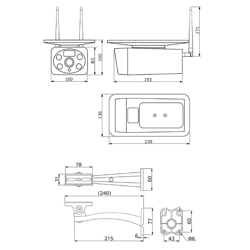 【ソーラー充電式】屋外防犯カメラ 400万画素 SDカード録画 TSD-SPSD400S